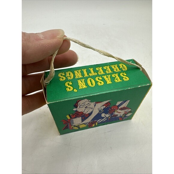 Vintage Christmas Candy Gift Box Container Cardboard Paper Holiday Ornament - Picture 9 of 14